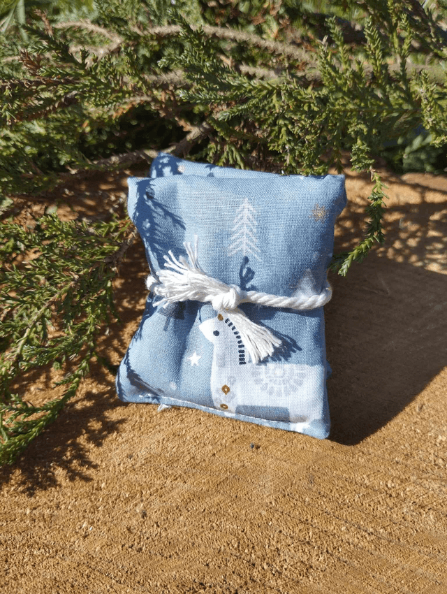 Bouillottes sèches de poche - Noël bleu
