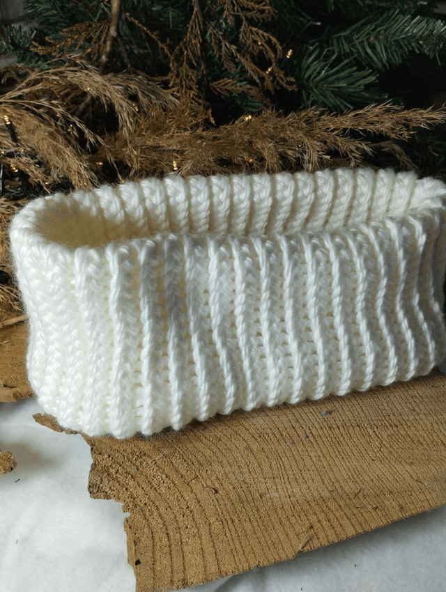 Snood / Tour de cou tricoté - taille adulte (Blanc)