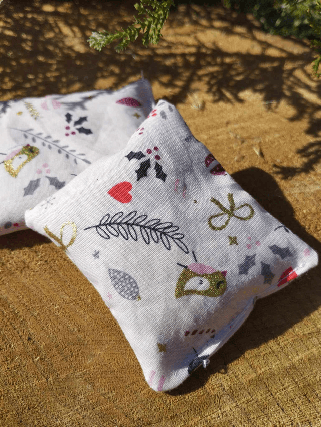 Bouillottes sèches de poche - motif Noël rose