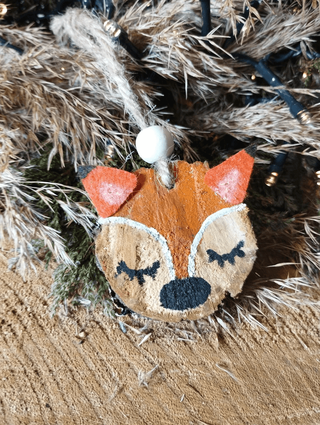 Déco suspension en bois - Renard