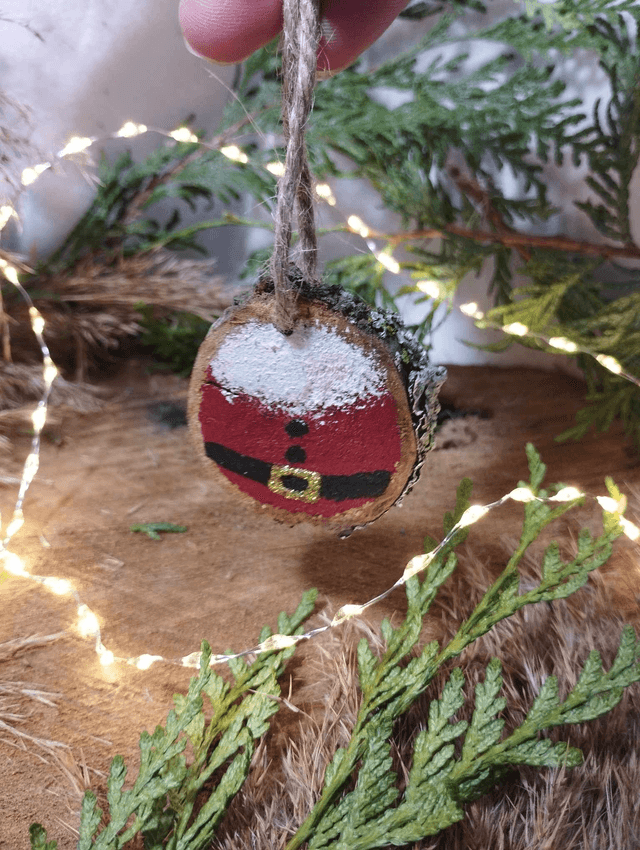 Déco suspension de Noël en bois - Père Noël