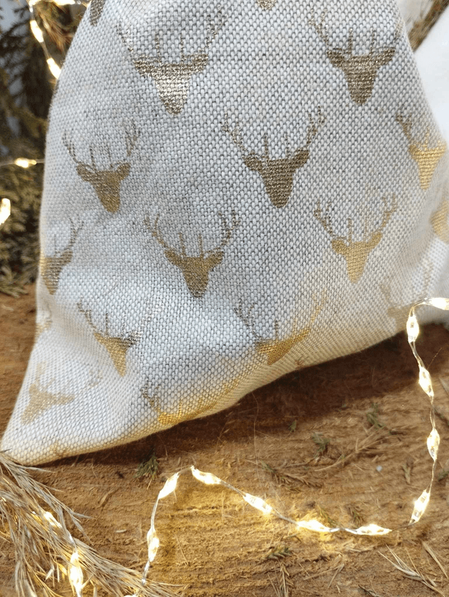 Emballage Cadeau - Pochon - Sac cadeau (motif Cerf doré)