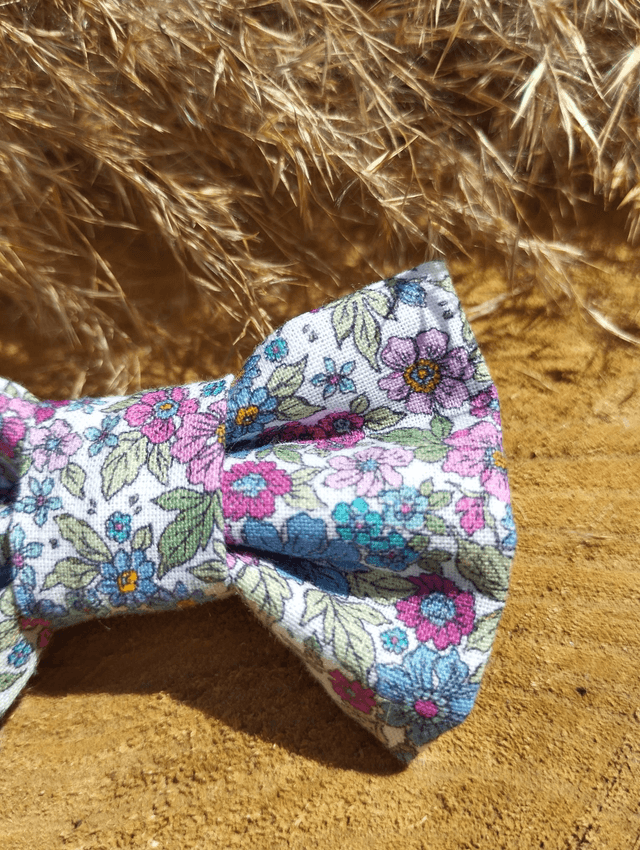 Barrette nœud - liberty bleu