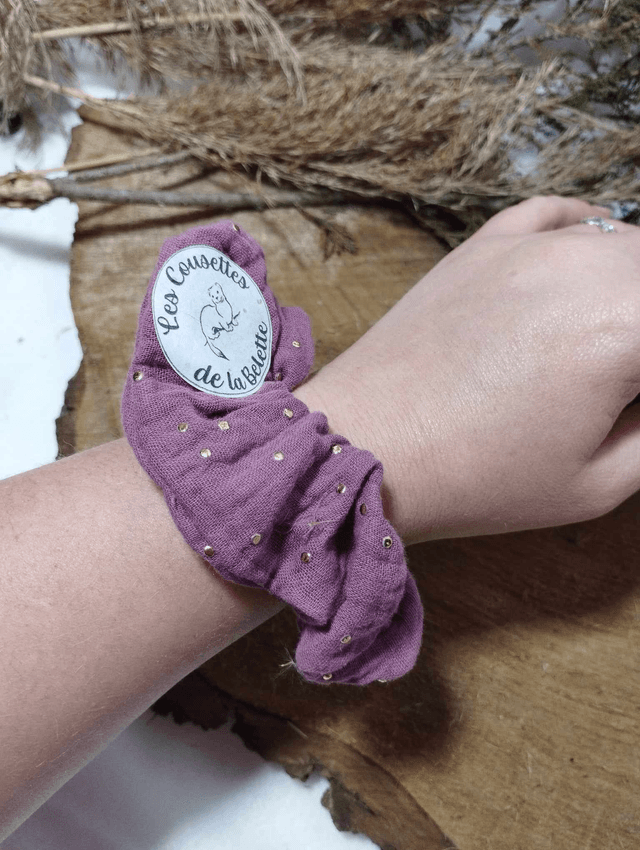 Chouchou violet et doré