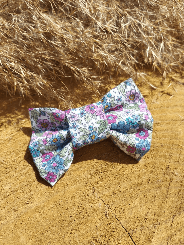 Barrette nœud - liberty bleu