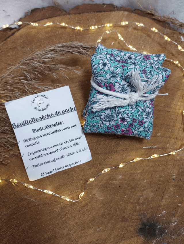 Bouillotte sèche de poche - Liberty turquoise