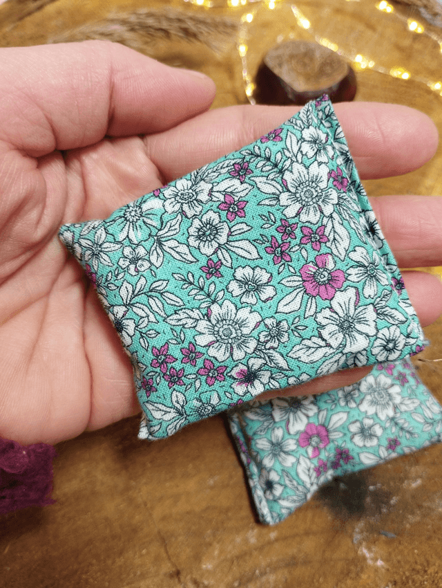 Bouillotte sèche de poche - Liberty turquoise