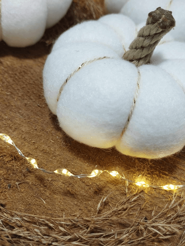 Citrouilles en tissus - blanc