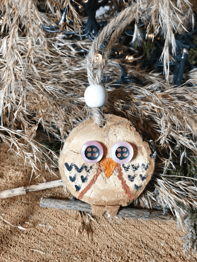 Déco suspension en bois - Hibou / Chouette