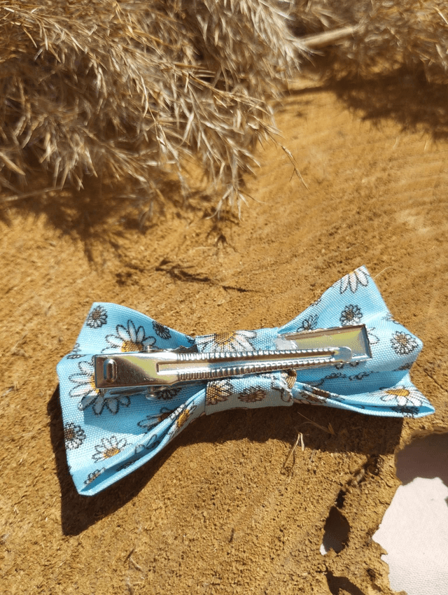 Barrette nœud - marguerite 