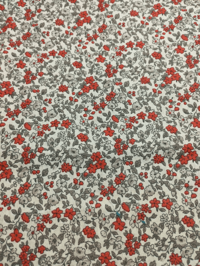 Lot de 5 cotons lavables - motif Liberty rouge