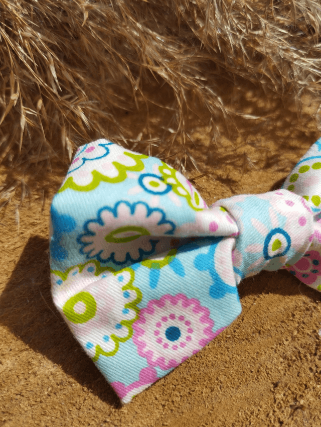 Barrette nœud - fleurs flashy
