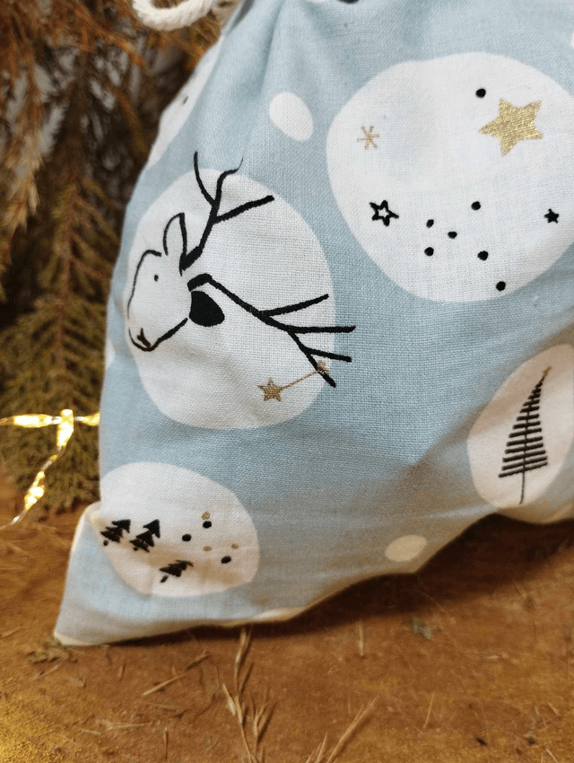 Emballage Cadeau - Pochon - Sac cadeau (motif Noël montagnard)