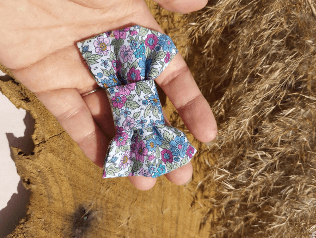 Barrette nœud - liberty bleu