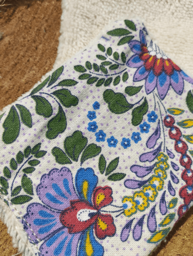 Coton lavable (à l'unité) - Fleur vintage et bambou bio