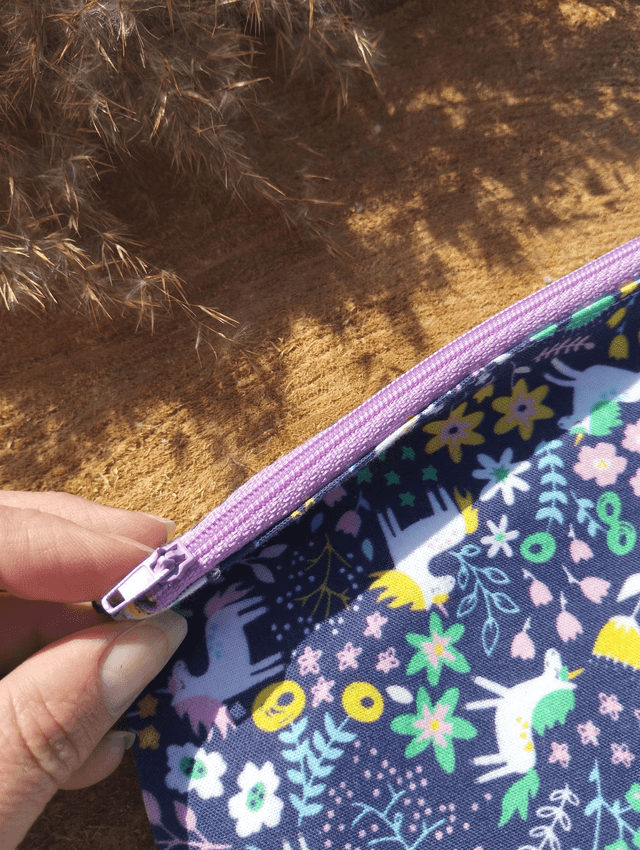 Pochette à zip / Trousse - motif Licorne