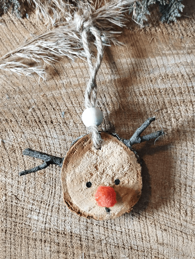 Déco suspension en bois - Rudolph le Renne