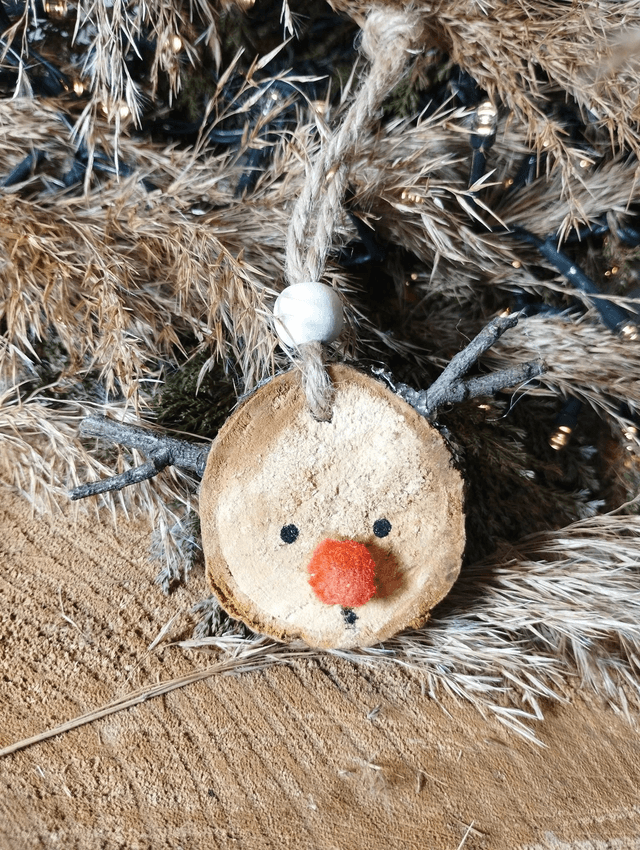 Déco suspension en bois - Rudolph le Renne