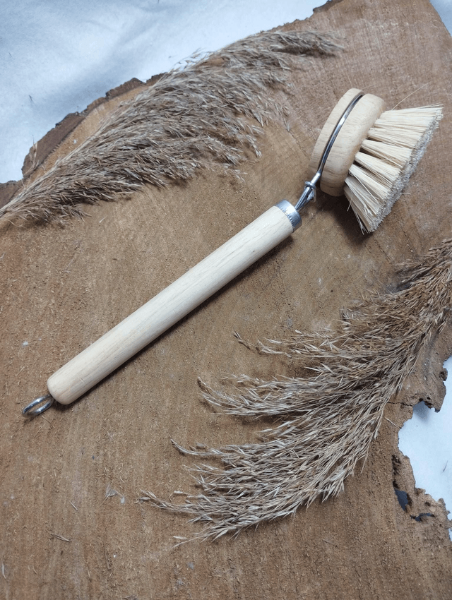 Brosse vaisselle avec manche en bois