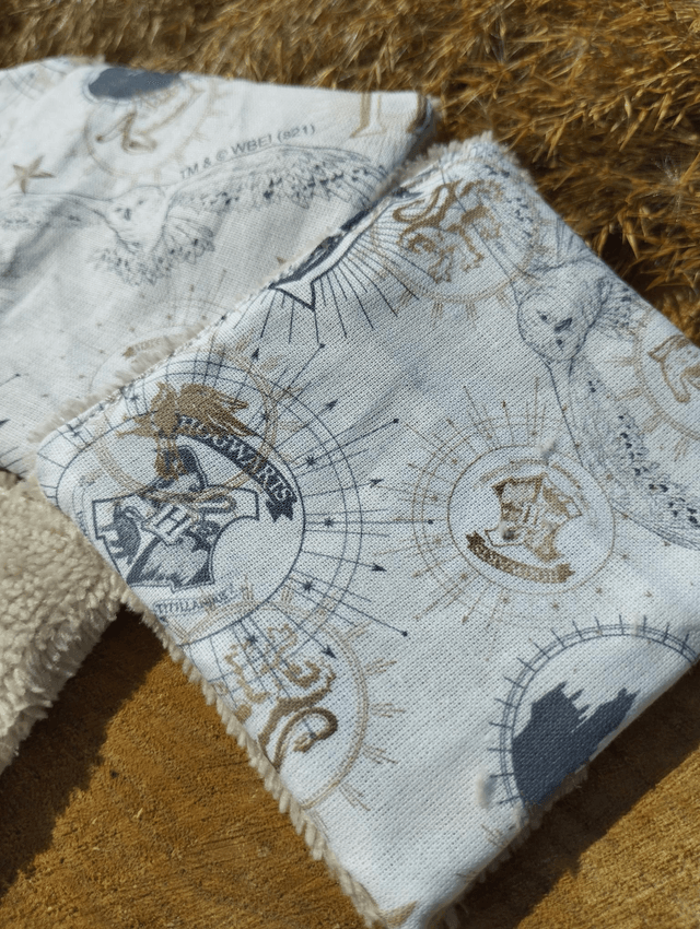 Lot de 5 cotons lavables - motif Hogward (Harry Potter)