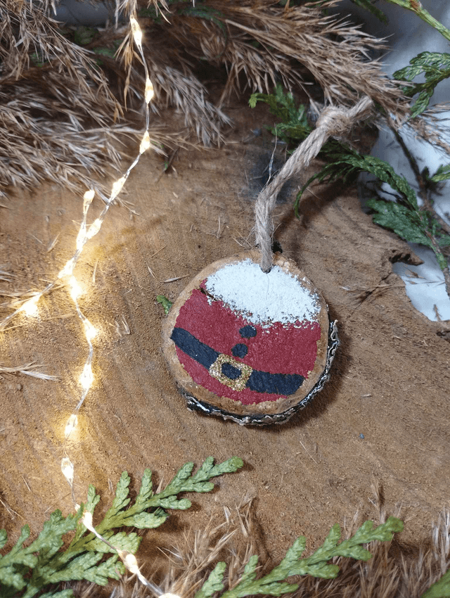 Déco suspension de Noël en bois - Père Noël