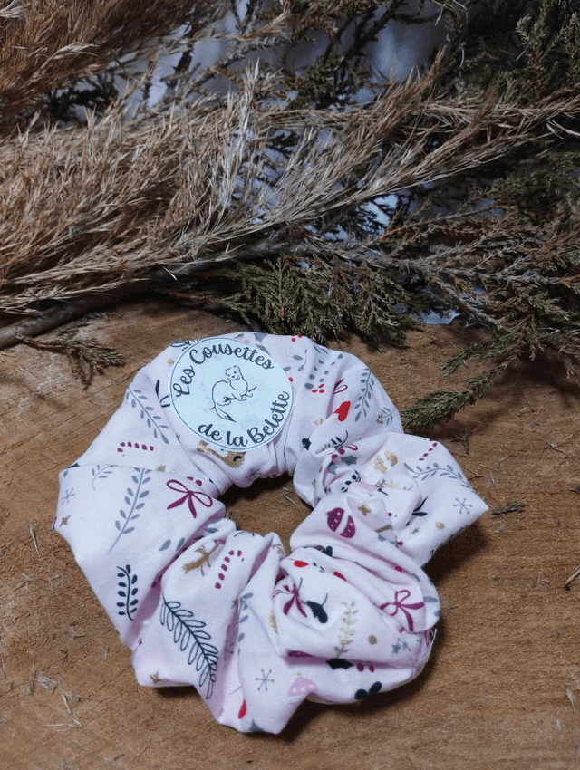 Chouchou Noël rose