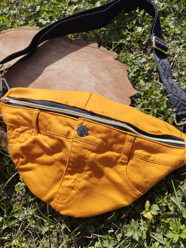 BANANA BAG - Upcyclé Denim Moutarde